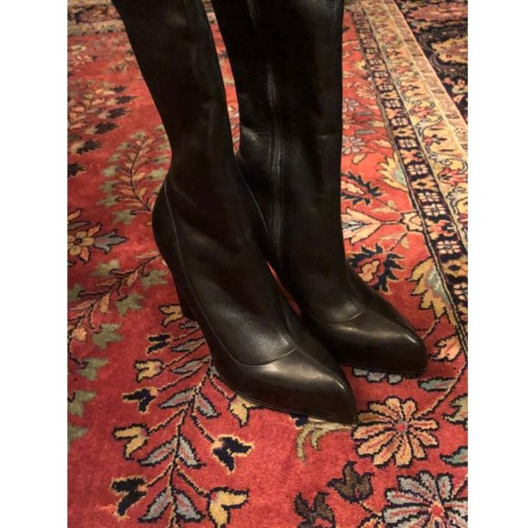SOLD Alexander McQueen Black Leather Thigh Boots - Picture 7 of 9